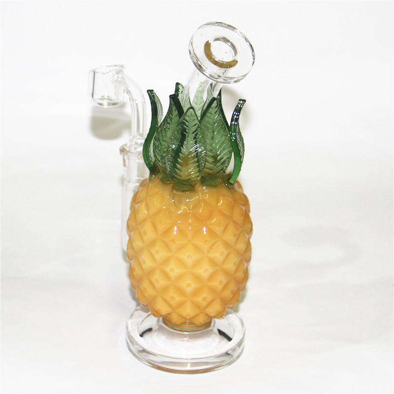 Ananas Bong Banghs Tube droit des bongs en verre épais recycler Recycler enivrant plates de gréement d'huile de bulles