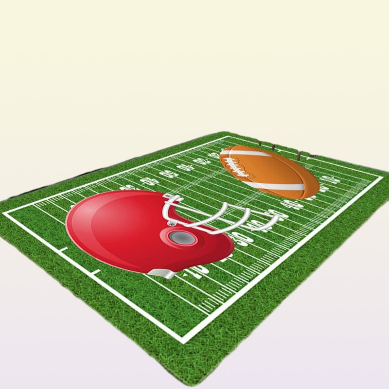 Carpets 3d Green Football Carpet Kids Room Baseball tapis de terrain Chambre de terrain Mattes de sol de vie Grands tapis Home Personnalisé 2367576