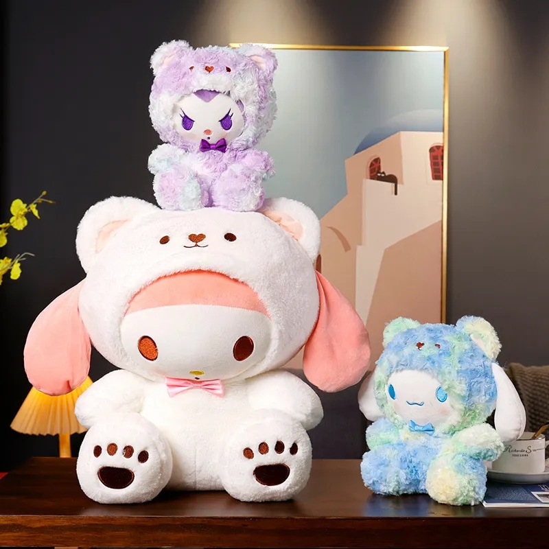 Gros mignon ours blanc jouets en peluche jeux pour enfants Playmates cadeaux de vacances décoration de la chambre prix de la machine à griffes cadeaux d'anniversaire de Noël pour enfants