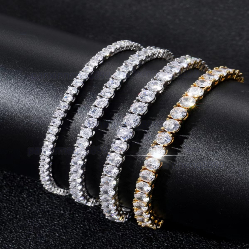 Fashioh bracelet hip hop 4mm zircon beads men bangle chains strand bracelets for women pulseiras silver crystal bracelets Cz tennis bracelet