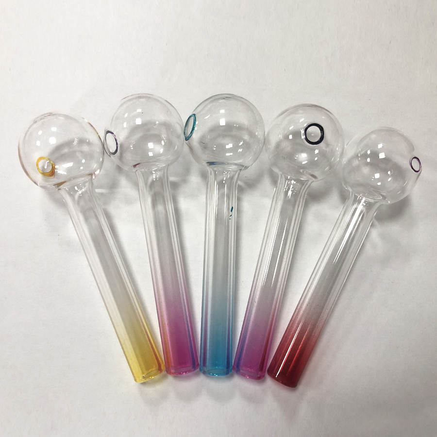 4inch Ball Dia 30mm Colorful Pyrex Glass Oil Burner Pipe Mini Spoon Hand Tube Tobcco Herb Oils Nails For Dab Rig Water Hand Pipes