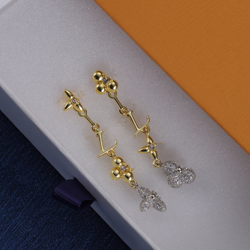 Met BOX Gouden diamanten oorknopjes Titanium staal 18K liefdesoorringen voor dames prachtige eenvoudige mode-sieraden