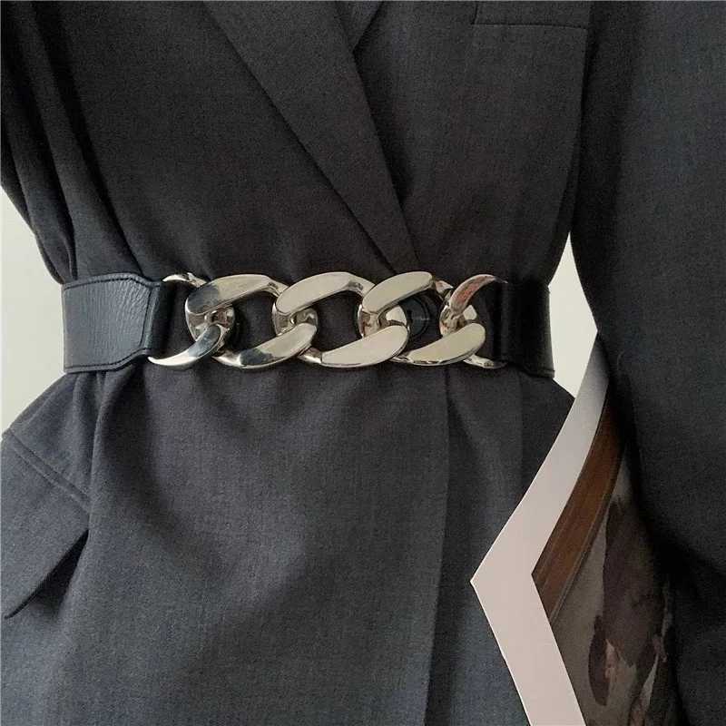 أحزمة سلسلة أزياء حزام مرنة أحزمة الخصر المعدني للنساء معطفات معطف الحزام حزام الخصر