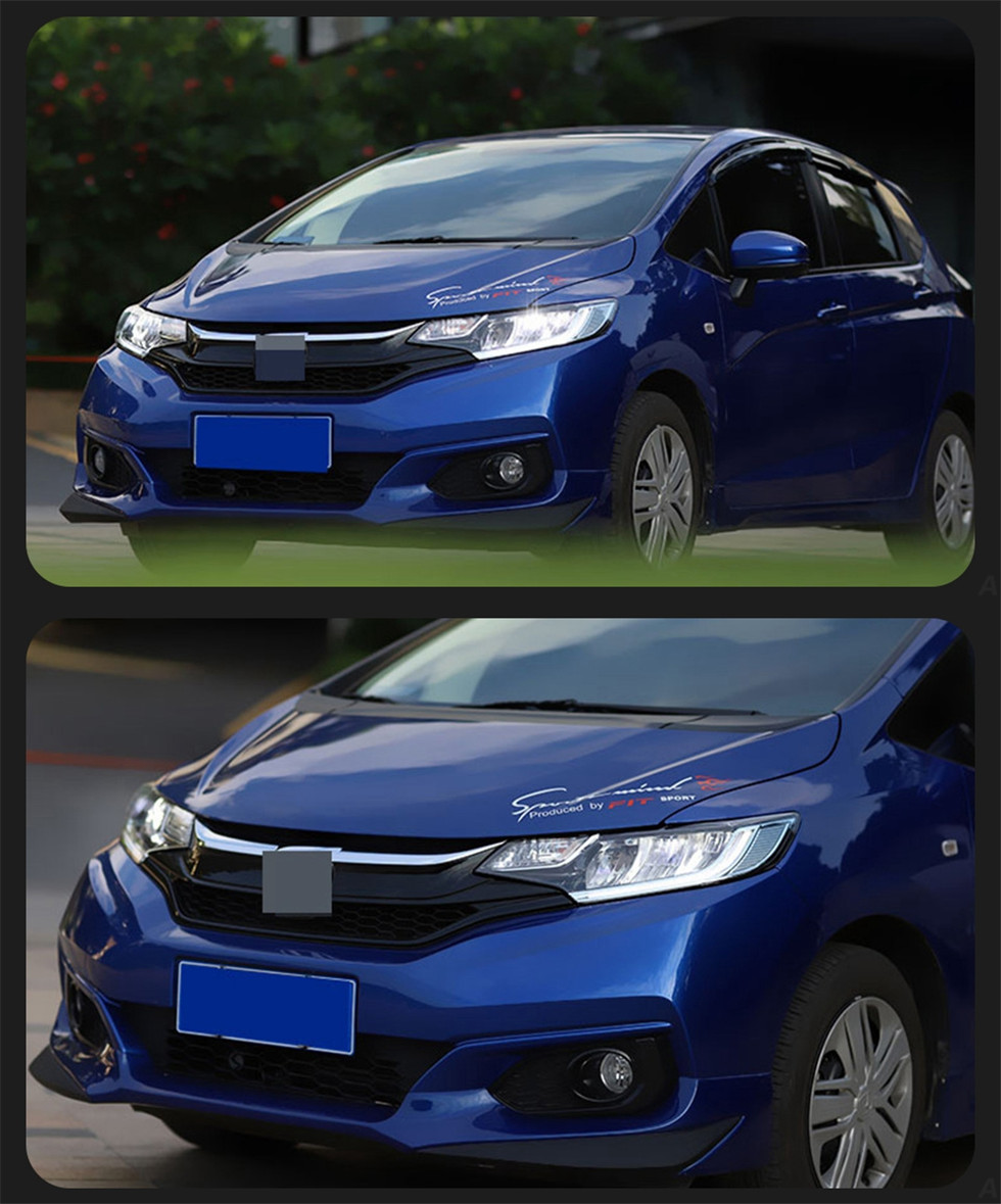 Para honda fit jazz 2014-20 19 conjunto de luzes do carro todos os faróis dianteiros led anjo olho hid bi xenon farol acessório