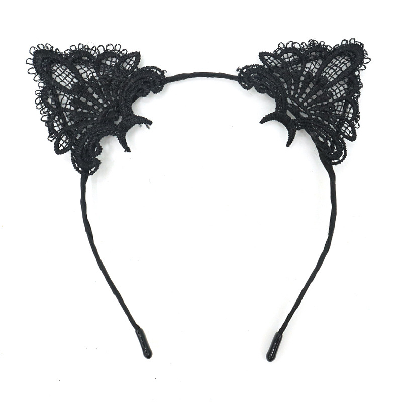 Dentelle oreilles de chat en forme d'oreille de chat bandeau cheveux accessoires catwoman sexy bandeau noir sexy coiffure sexy cadeau