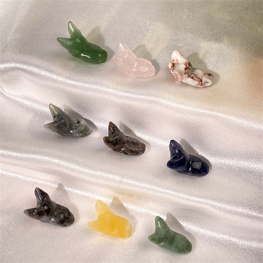 Gift Natural Quartz Carving Bat Crystal Stone Mineral Gem Reiki Healing Home Decor