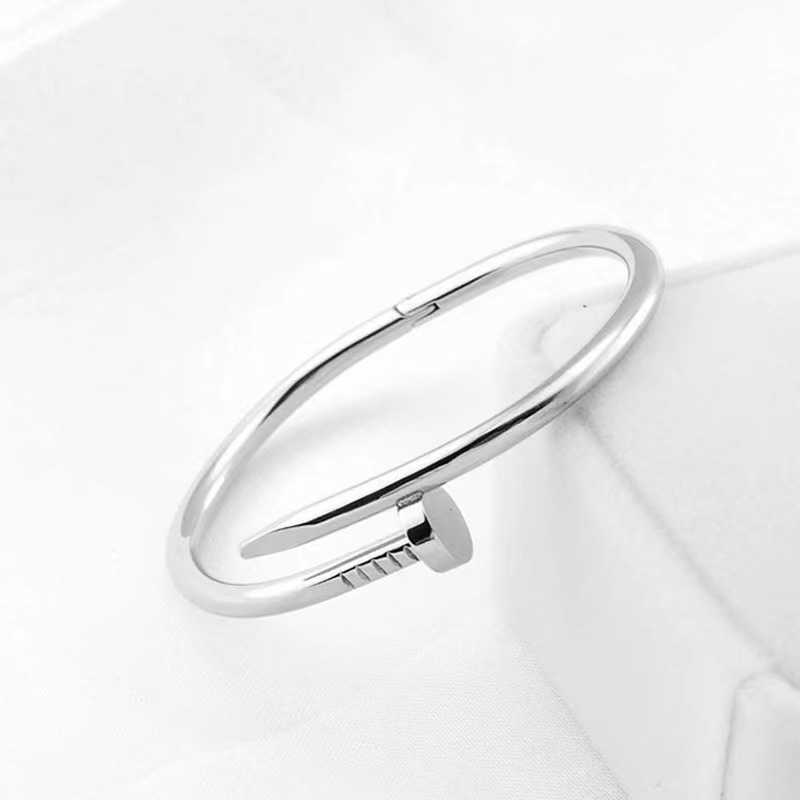 Fashion Bracelet Carter Ladies Rose Gold Silver Lady Bangle Nail Stainless Steel Popular Jewelry Couple With Original Box Pan panYJ