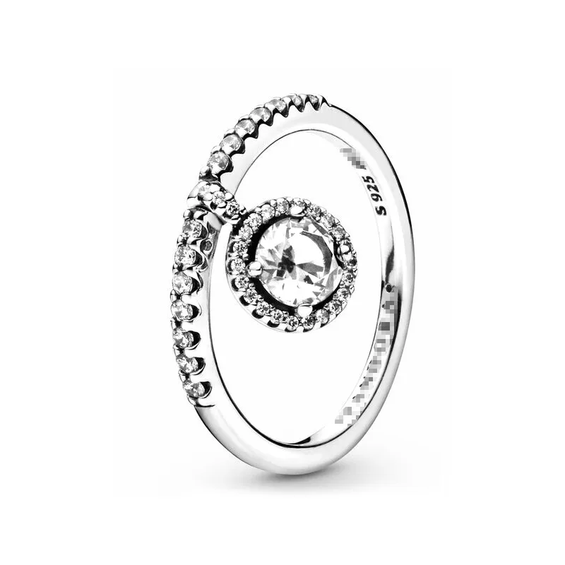 925 Pounds Silver New Fashion Charm Original Pandora Ring, Silver Ring, Ladies Full Diamond Rose Gold Ring