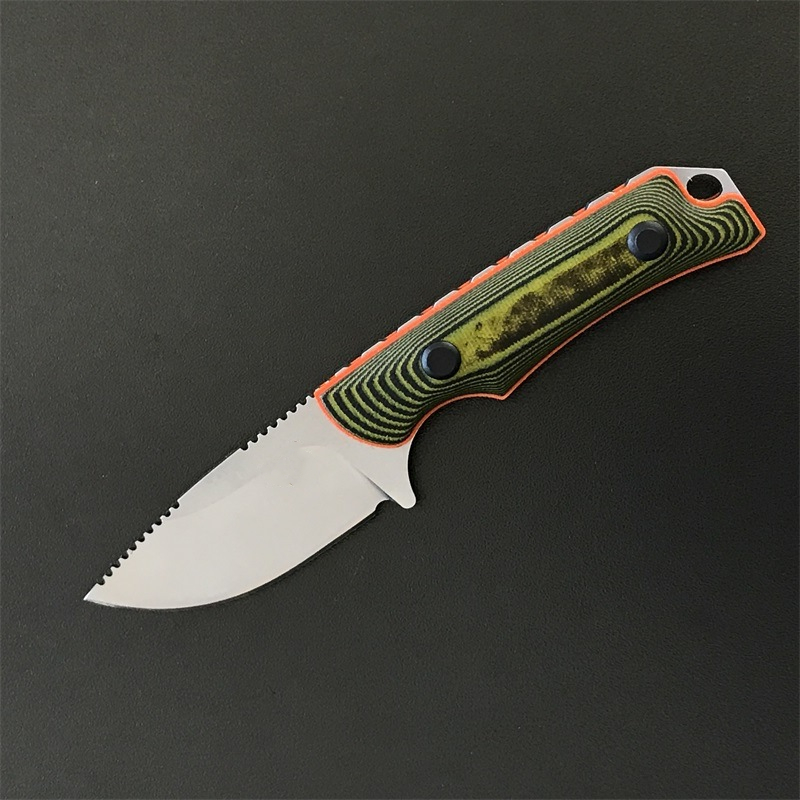 Oferta specjalna BM 15017 Survival Prosty nóż 8cr13mov satynowe kropla punktowe ostrze pełne tang g10 rączka kempingowa na zewnątrz stałe noże ostrzy z kydex