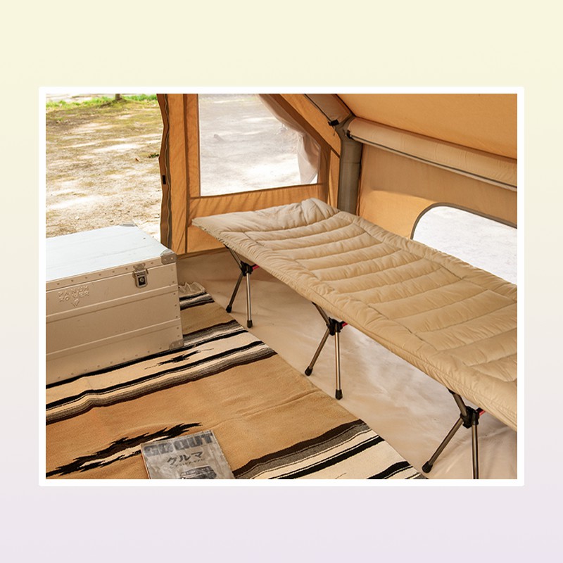 Camping Bed Ultralight Soft Cotton Sleeping Pad Outdoor Camping Tält Portable Folding Madrass Keep Warm 2205042856520