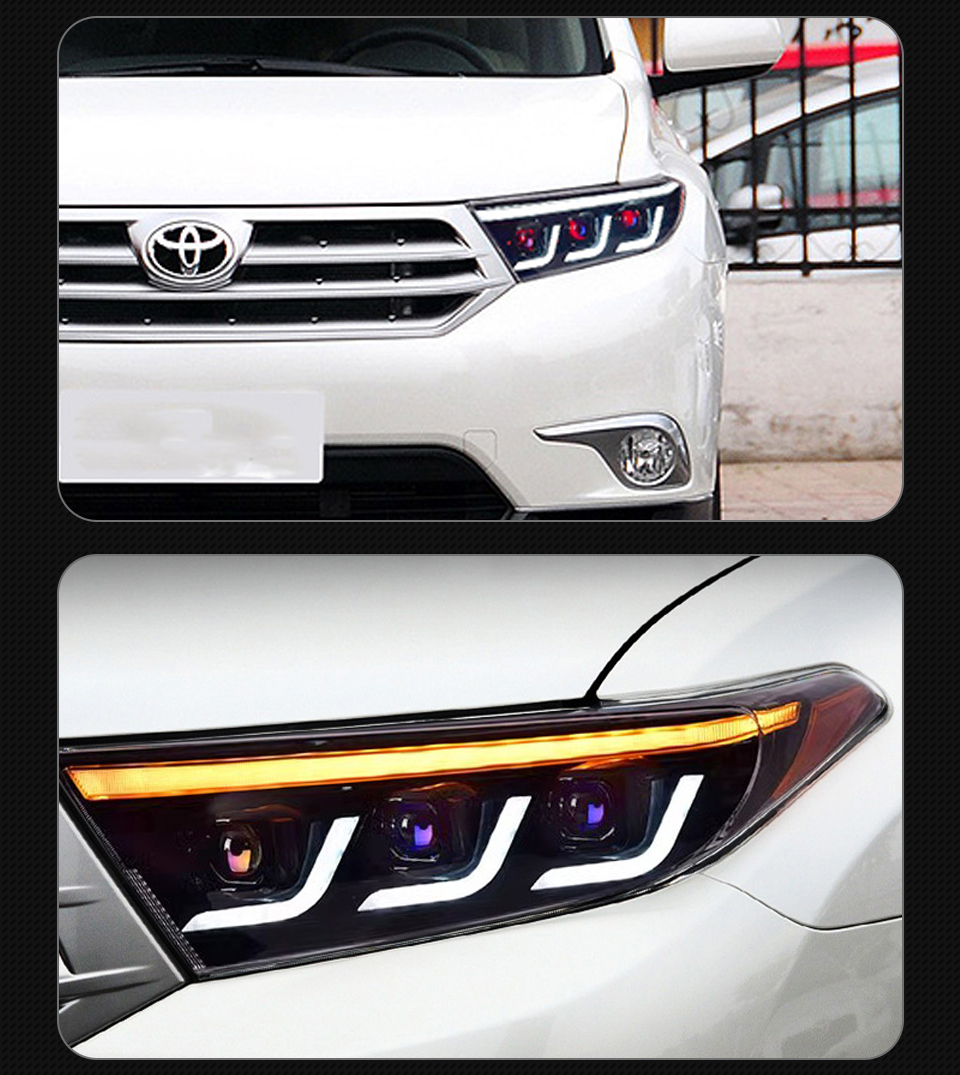 W przypadku Toyoty 2012-2014 Highlander LED reflektor Kluger LED DRL DRL RUCHAMIN SIGNE SIGNY PRZEDNIE ZESPOŁA