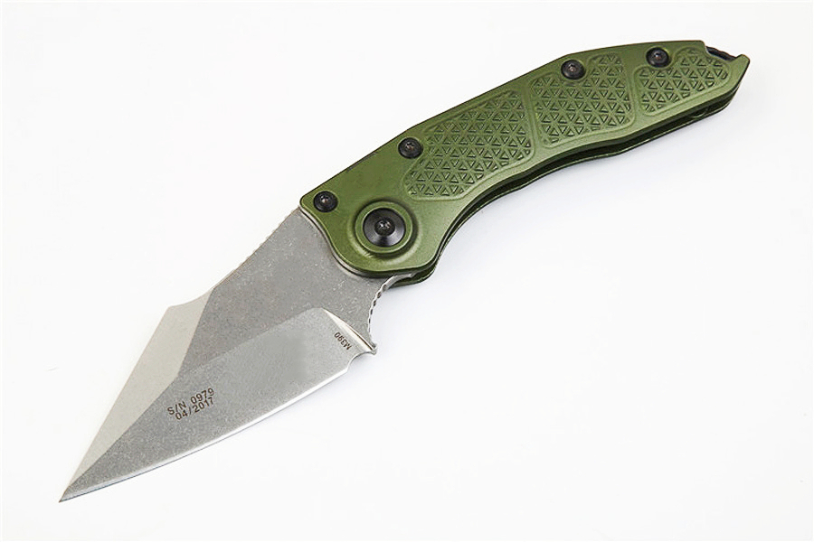 New Arrival Stitch-A Auto Tactical Folding Knife D2 Stone Wash Blade Green T6061 Handle Outdoor EDC Pocket Knives EDC Gear