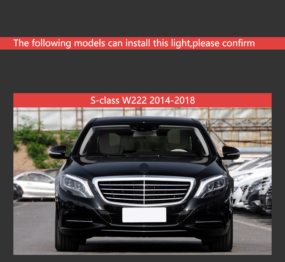 LED-Tagfahrlicht für BENZ W222 Autoscheinwerfer 2013–2020, Blinker, Fernlicht, Projektorobjektiv