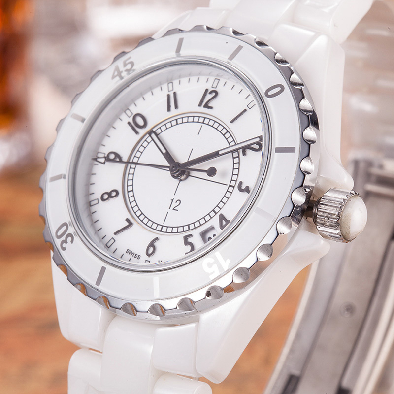 Fashion Full Brand Wrist Watches Women Girl Diamond Classic Ceramic Band Quartz AAA With Logo Luxury Clock CN15