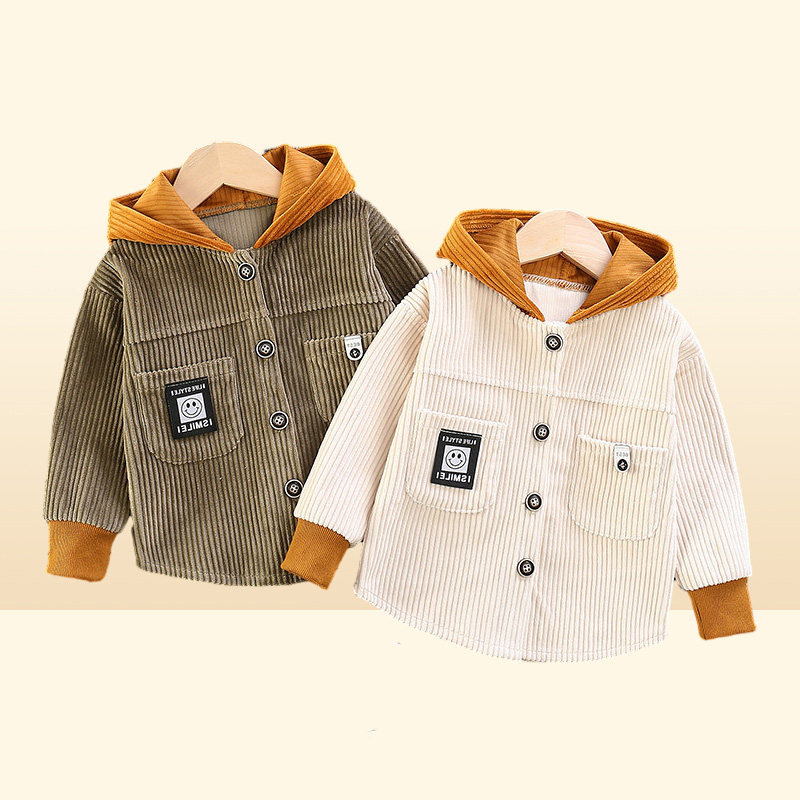 Spring Autumn Baby Clothes Corduroy Blouse Kid Hoodies Toppar pojkar flickor Bomullssport Sport Hooded Sweatshirts Spädbarn 2203077283492