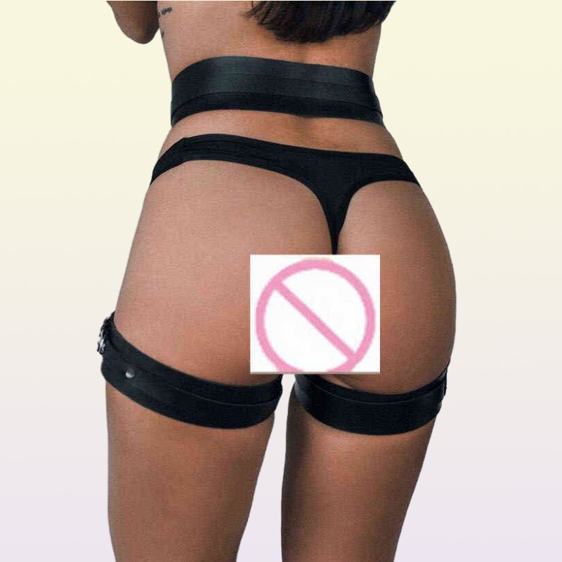 Nxy Sm Bondage Women Leather Bdsm Leg Harness Garter Belts Erotic Adult Sex Products 2204269548325