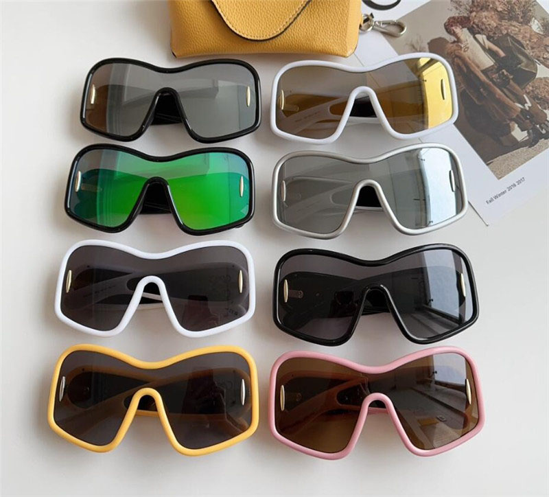 Occhiali da sole con maschera oversize dal nuovo design alla moda 40121I montatura in acetato cat eye occhiali protettivi UV400 da esterno di fascia alta stile trendy e all'avanguardia