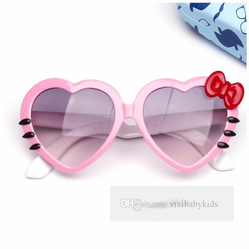 Occhiali da sole bambini cartoon cat Moda ragazzi ragazze Archi love heart frame occhiali da sole da spiaggia occhiali bambini UV 400 Occhiali protettivi Z6523