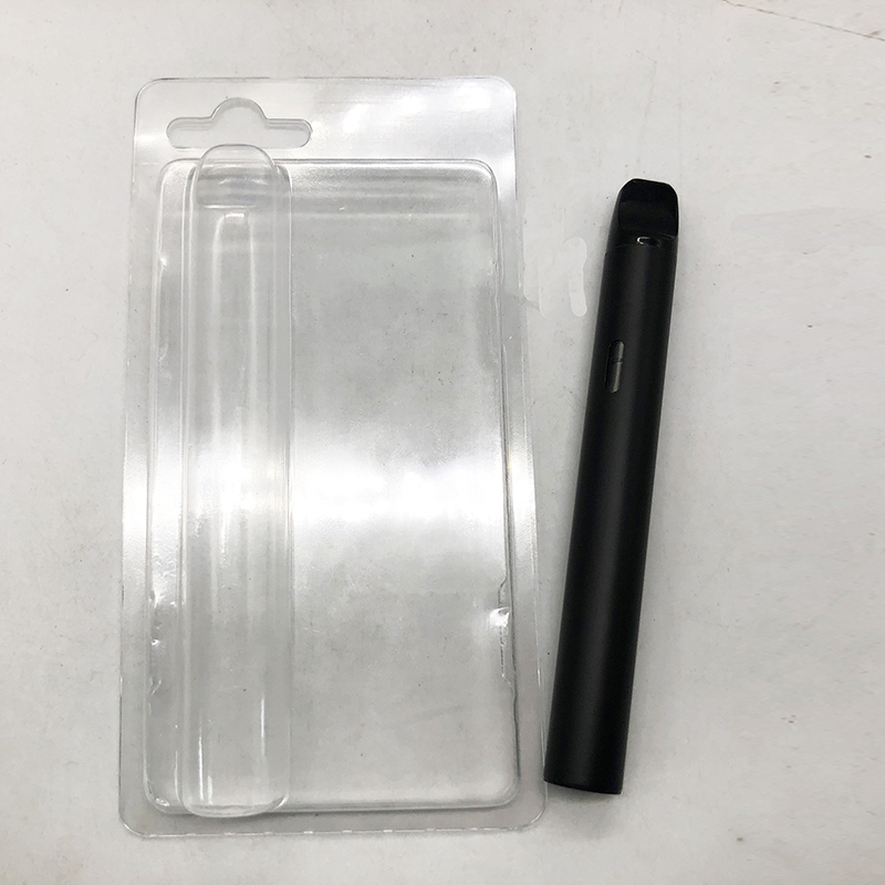 USA Stock Blisterpackung 2 ml Vape Pen Verpackung Klare PVC-Hüllen Aufhänger Verdampfer Leere runde Stifte Kunststoff-Clam-Shell-Hülle Einweg-E-Zigaretten Individuelles Logo D11