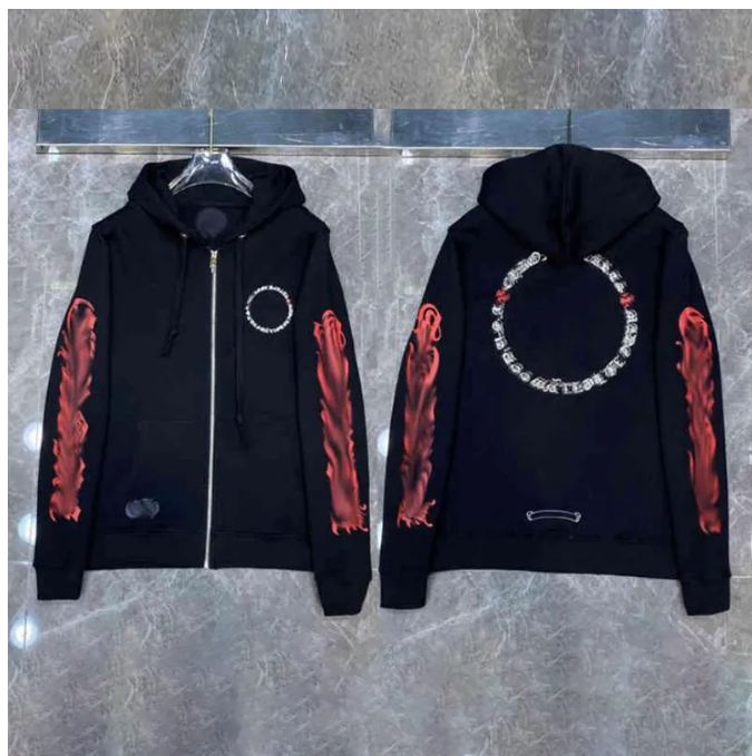 Designer hjärtan hoodies män jackor designer vinter tröjor hjärtan hoodie ärm jacka lösa bomullsrock huvtröja herrar kvinna hip hop chromees hjärtan blommor blommor blommor