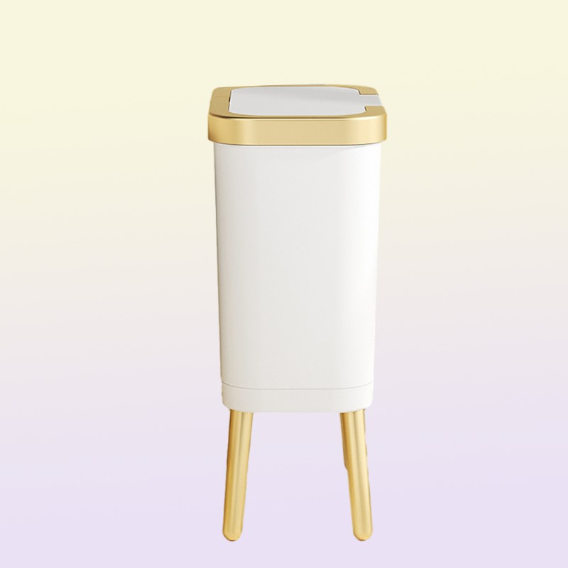 Waste Bins 15L Clamshell Type HighFoot Kitchen Trash Can Bin Rubbish Bucket Large Capacity Garbage for Bathroom Toilet 2209277445130