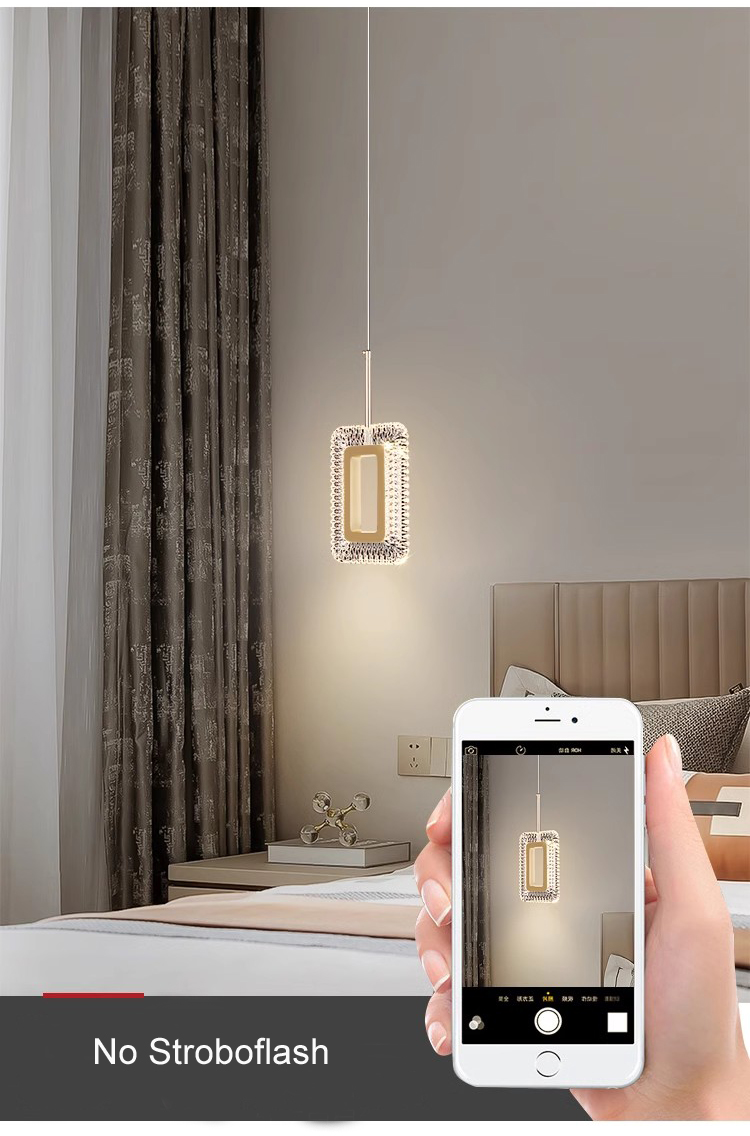 Lampes suspendues de luxe modernes lampes de chevet longues américaines luminaire chambre à coucher décor artistique à la maison suspendus lampara Luminaria lustres carrés en aluminium
