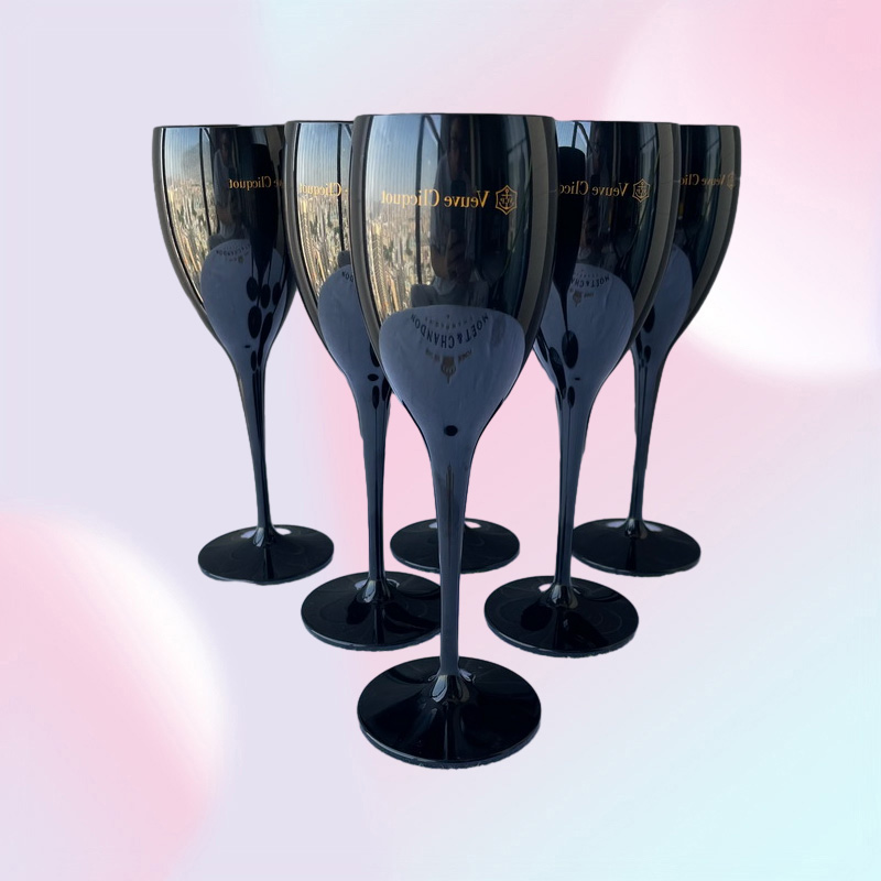 6st Orange Wine Party Champagne Coupes Glass VCP Flutes Goblet Champage Ice Imperial Plastic Veuve Clicquot Cups3682189