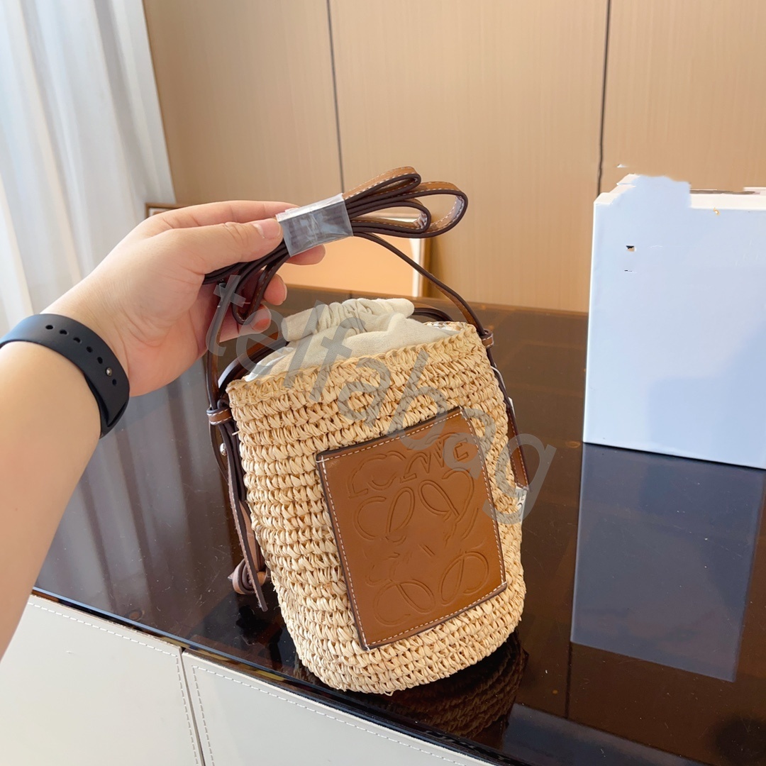 Digner Basket Straw Bag Loe Fashion tote bag Basket Straw Bag Digner Hand Woven Cross Body Open Beach Handbag Ladi Summer bag high quality lowew