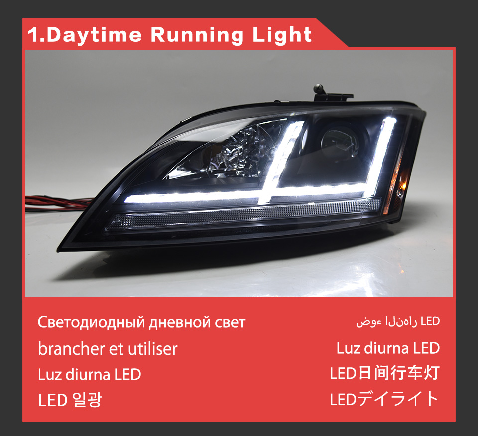 Audi TT LEDヘッドライトのカーターンシグナルヘッドライト2006-2012昼間ランピングランプ自動車アクセサリー