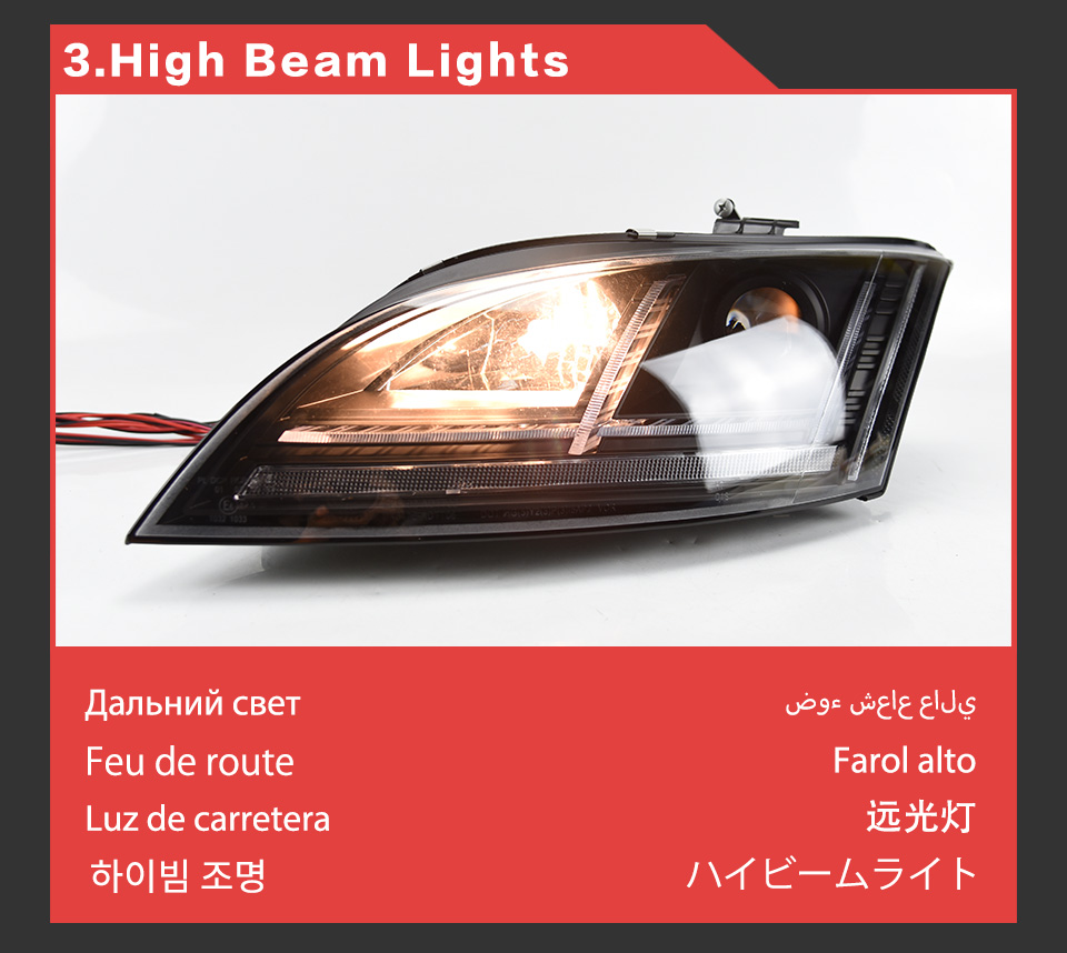 Bils blinkershuvudljus för Audi TT LED-strålkastare 2006-2012 Dagslampa Biltillbehör