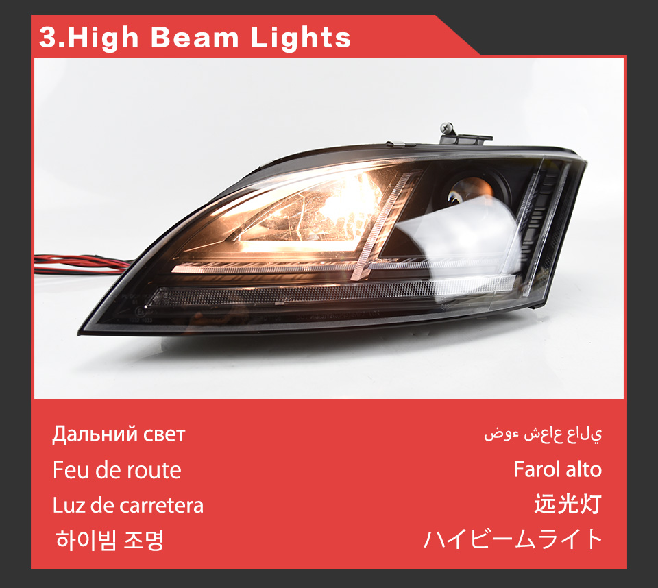 Audi TT LEDヘッドライトのカーターンシグナルヘッドライト2006-2012昼間ランピングランプ自動車アクセサリー