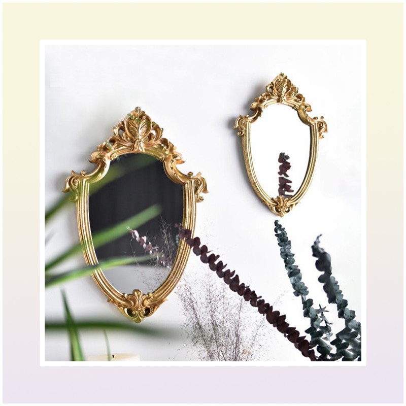 Mirrors Vintage Mirror Exquisite Makeup Bathroom Wall Hanging Gifts For Woman Lady Decorative Home Decor Supplies9024062