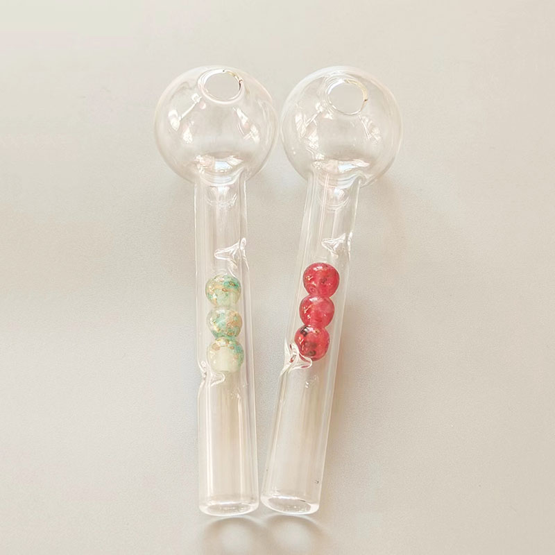 Brûleur à huile en verre Pyrex coloré de 11cm de long, tube en verre, accessoire pour fumer