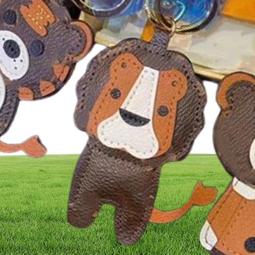 الأسد Tiger Monkey Bear Bearchains الفاخرة المصممة الجلدية السلسلة الرئيسية للليزر معلقات حقيبة مقفورة مع صندوق 18539790711