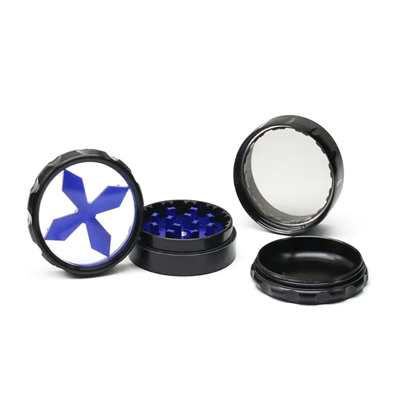 Ginder New Design Cross Shaped Caps 63mm Diameter Tobacco Grinders Smoking Accessories For Dab Oil Rigs Herb 4 Parts Alluminum Alloy Wholesale In Stock