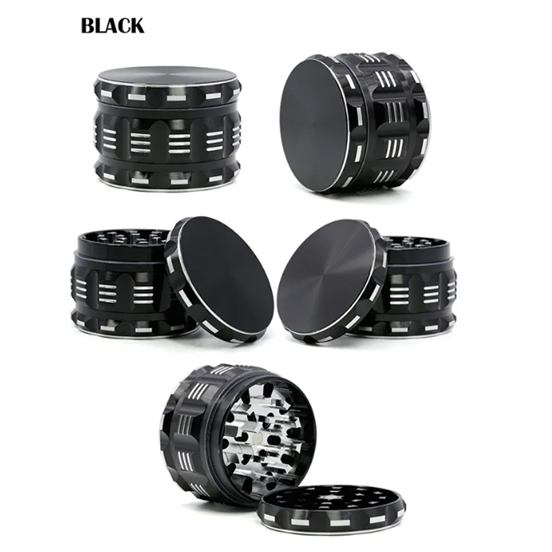 New Grinder Cool Design 63mm 직경 그라인더 알루미늄 합금 등급 A 4 층 허브 그라인더 5 색상 다각형 허브 그라인더 플랫 패턴 재고 도매