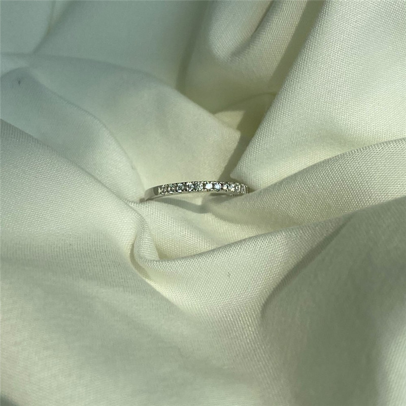 luxe 1,3 mm diamanten band designer ring voor vrouw wo 925 sterling zilver enkele rij 5A zirkonia witte verlovingsringen sieraden vriend meisjes feest geschenkdoos maat 5-9