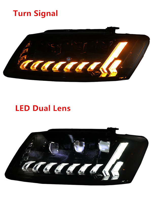 Farol diurno led para audi q5 luz principal do carro 2008-2018 lente da lâmpada de feixe alto do sinal de volta