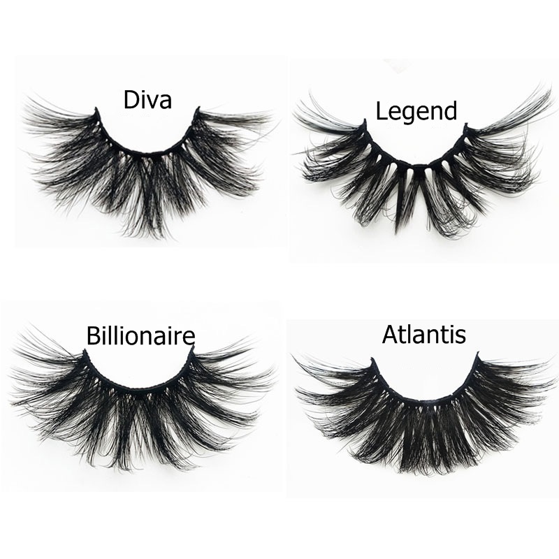 Dramatic Messy Faux Mink Eyelashes 10 Styles 25mm 3D Natural Eyelash Packing In Tray Label with Cover Eye Lashes Extension Makeup