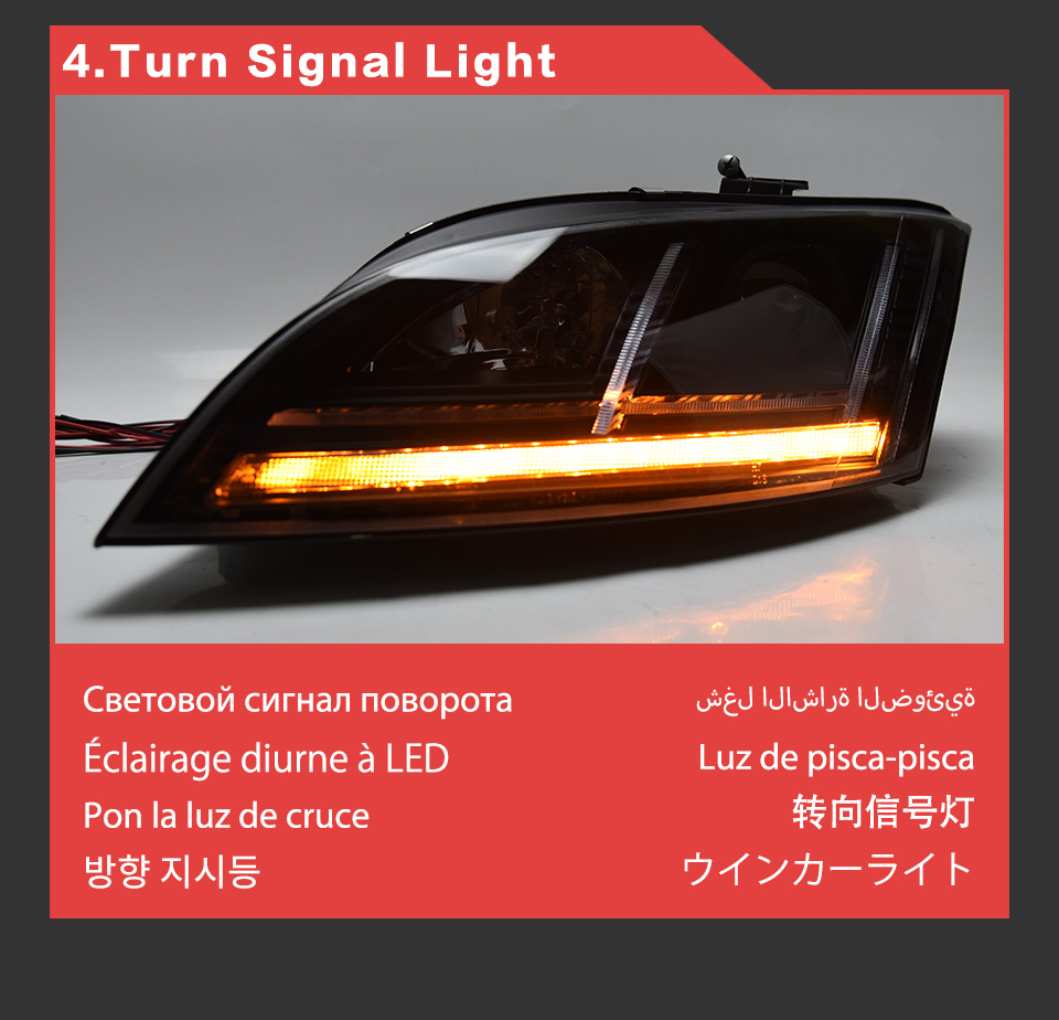 Audi TT LEDヘッドライトのカーターンシグナルヘッドライト2006-2012昼間ランピングランプ自動車アクセサリー