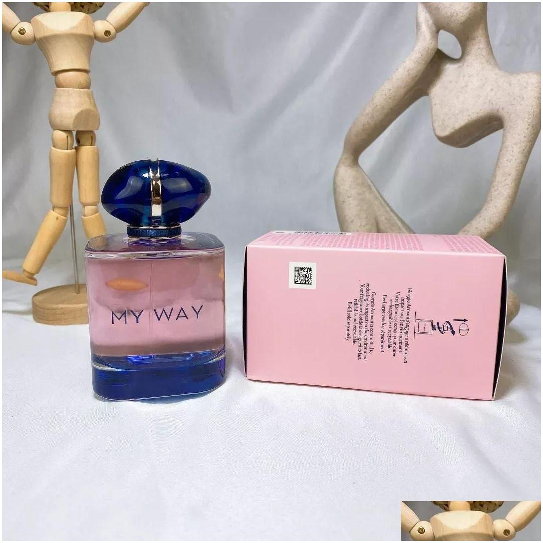 Wierook Mijn Designer Merk Way Damesgeur 90ml Edt Parfum Intense Keulen Goede geur Tijdblijvende Lady Body Mist Kwaliteit Fas Dhrjh 822