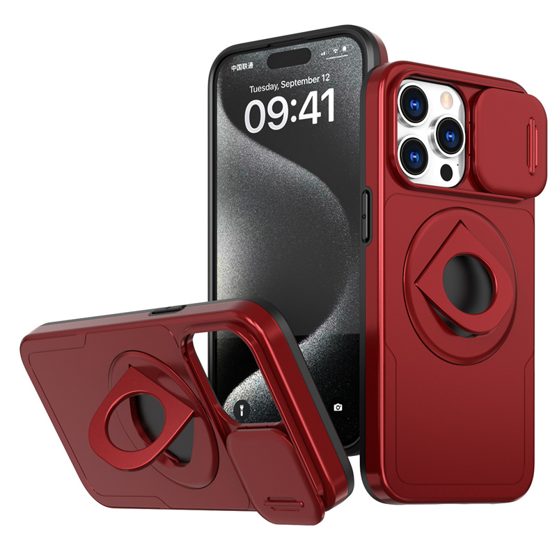 Soporte de anillo Funda magnética para teléfono para iPhone 15 Plus 14 13 12 11 Pro Max Lente de cámara deslizante Proteger para MagSafe Cubierta de carga inalámbrica Armadura a prueba de golpes Anti caída