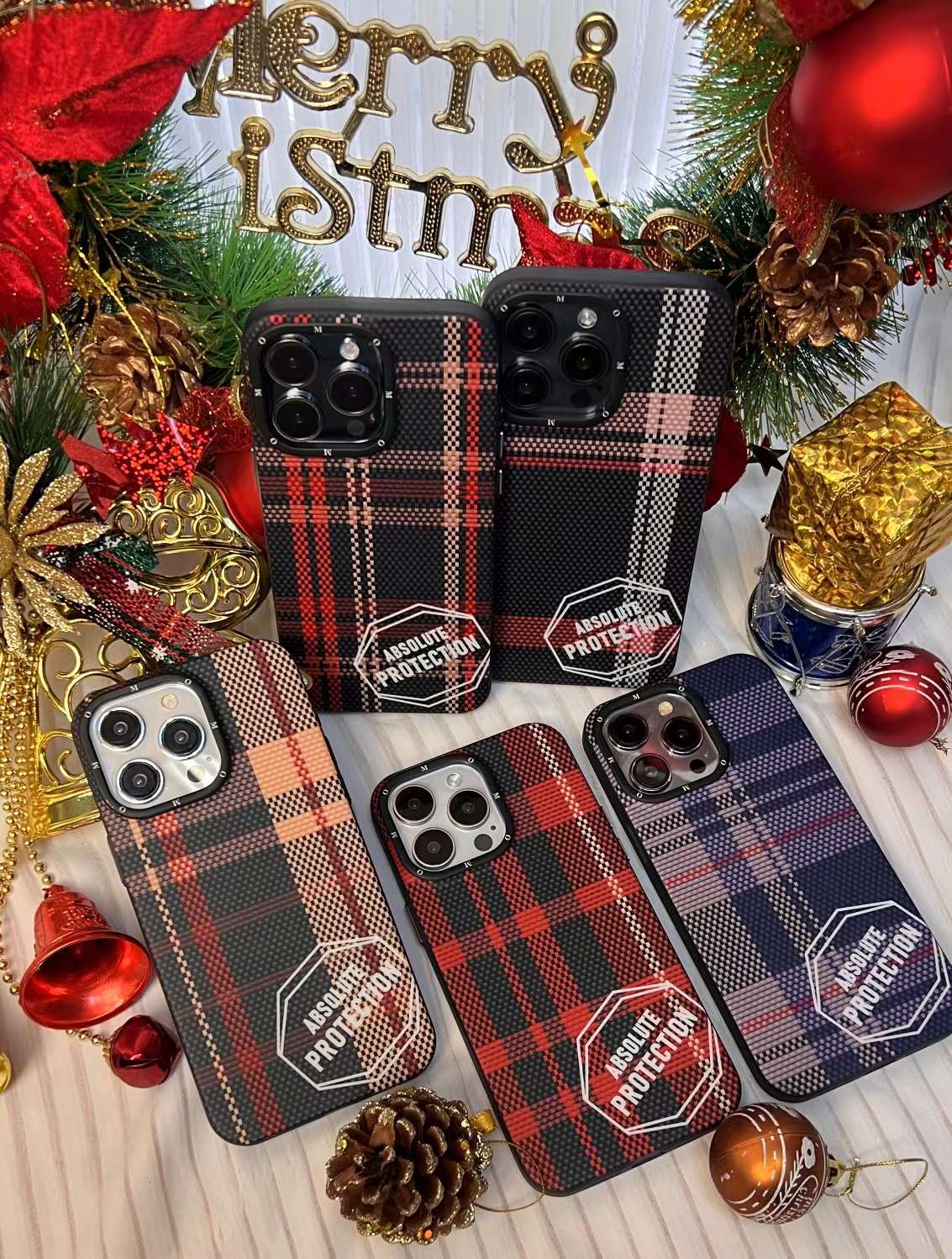 New Arrival Aramid Series Woven Double-Sided Film Coated Shockproof Magnetic Phone Case for Iphone 12 13 14 15 pro max plus Case with OPP Bag