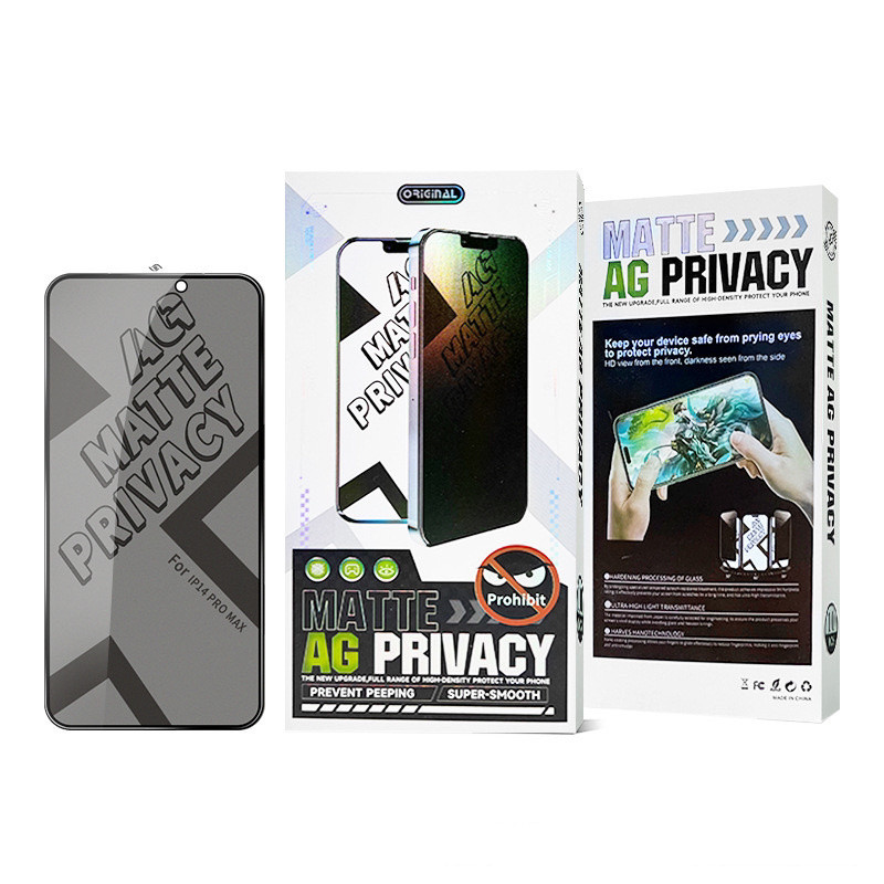 Frosted Glass Anti-Peep Privacy Screen Protector For iPhone 15 Pro Max Anti-spy Tempered Glass For iPhone 14 13 12 11 Pro Xs Max Guard Film retail package