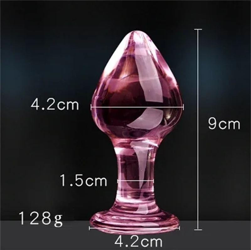 5 Styles Pink Crystal Butt Plug Pyrex Glass Anal Dildo Ball Bead Fake Penis Female Masturbation Sex Toys For Adult Women Men Gay