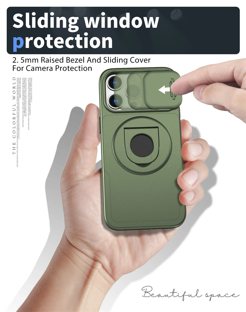 Suporte de anel de armadura capa de telefone magnética para iPhone 15 Pro Max 14 13 12 11 Lente de câmera deslizante protege para MagSafe capa de carregamento sem fio capa rígida à prova de choque