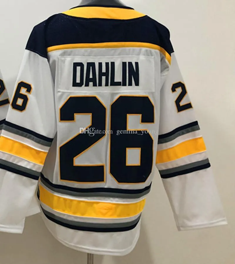  Reverse Retro Hockey Jerseys Rasmus Dahlin Tage Thompson Alex Tuch Jeff Skinner Kyle Okposo Victor Olofsson Pat LaFontaine DOMINIK HASEK Cozens Peterka