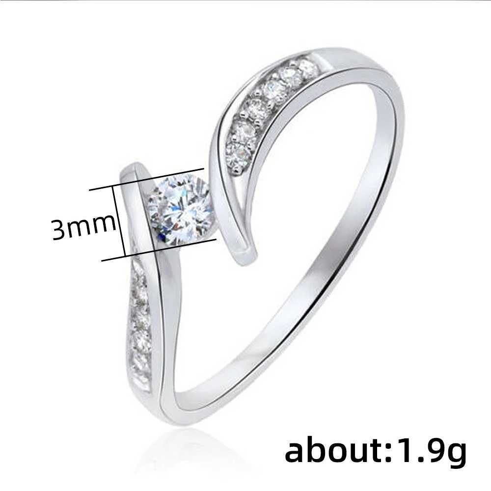 Band Rings Huitan Minimalistiska engagemang bröllopsringar för kvinnor runda kubiska zirkonium Enkel eleganta kvinnliga tillbehör 2022 Fashion JewelryL240105