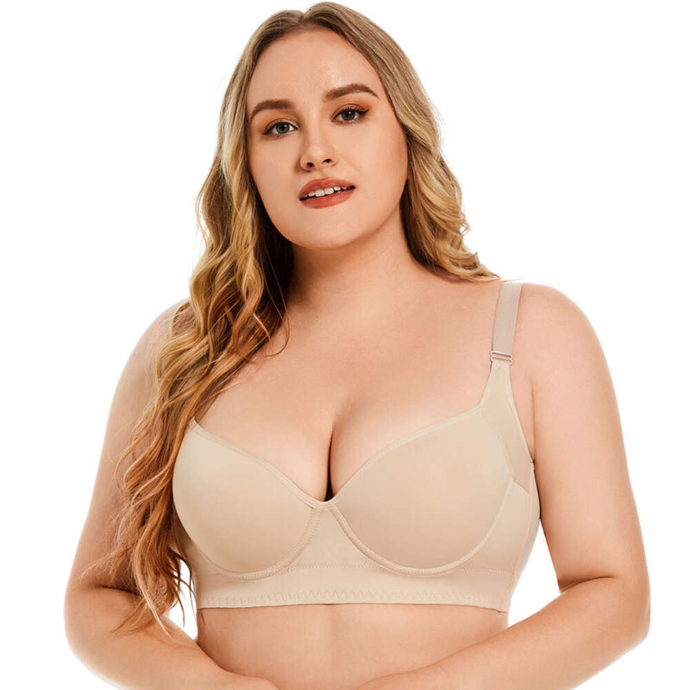 Cross Border Tamanho Grande Suave e Traceless Sexy Lingerie para Mulheres Reunindo-se para Coletar Seios Secundários e Prevenir Flacidez,