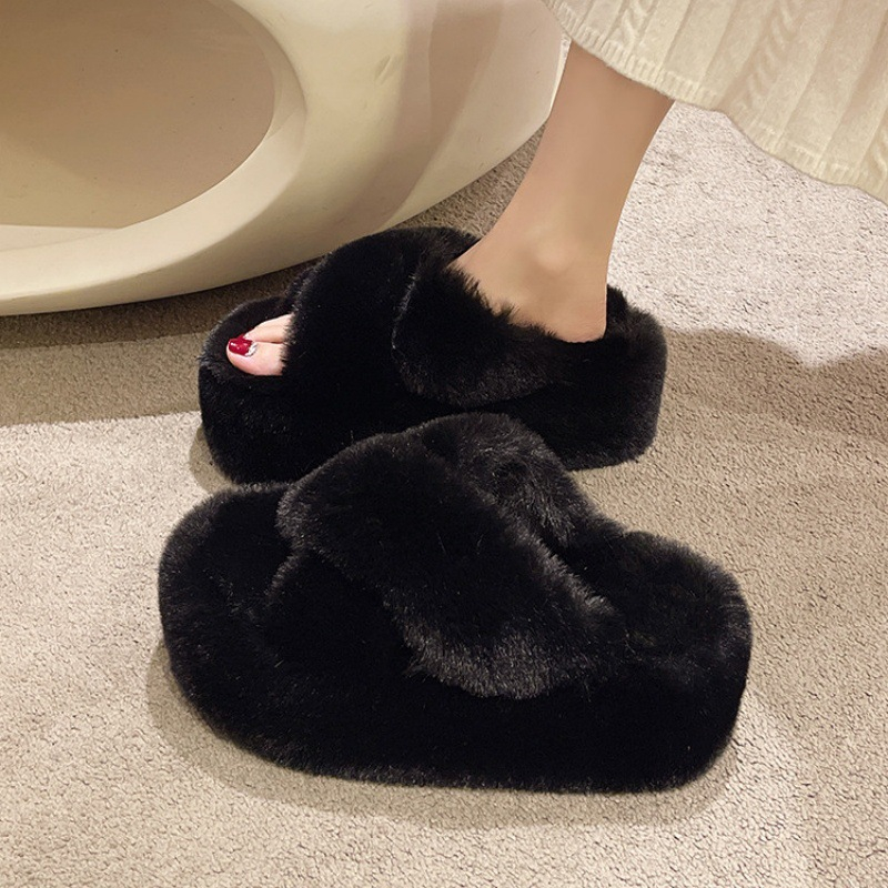 Sandali con plateau firmati pantofole in pelliccia scivoli sandalo da donna scarpe calde da casa casual 4-7 cm comfort morbido EUR 36-41 Fondo piatto